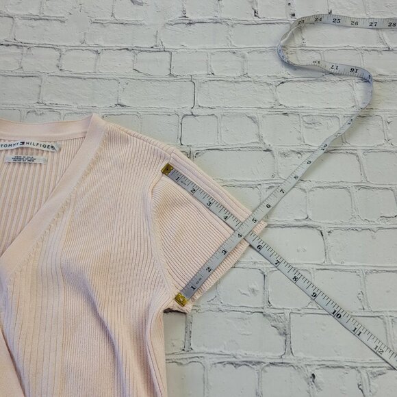 Tommy Hilfiger Woman’s Light pink wrap short sleeve knit top size S - Picture 6 of 11